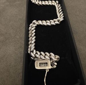 6mm 8"  925 Silver Moissanite cuban Bracelet with Clasp